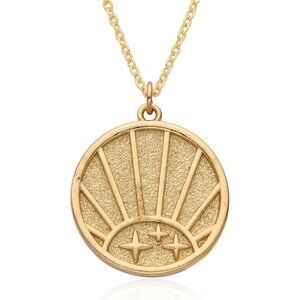 Stylish Gold Plated Dainty Initial Necklace with Clover and Star Charms - 16.5''